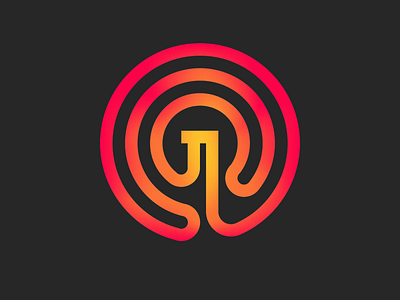 OneSignal 1-line Hackathon Logotype boolean brand burner coil conference dog figma fun glyph graphic design hackathon icon logo one one line onesignal signal sticker stove symbol