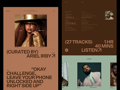 Curated Music Playlist Interface Design album focus artist showcase clean composition cultural design editorial layout grid design interactive card interface design lifestyle design media platform music interface music playlist playlist ui rhythm harmony structured layout typographic focus ui design user engagement ux design visual storytelling
