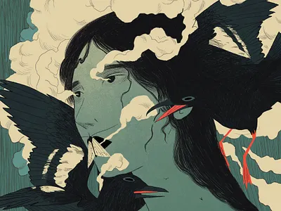 They Lie Beneath The Waves art comic editorial art graphic novel illustration nature