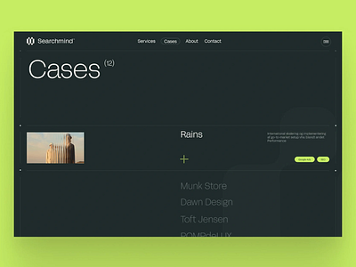 Modern Case List Page Design business showcase case library case studies content structure creative studio elegant design minimalist website modern web modular grid navigation bar organized content seo dashboard typography ui deesign ui layout ux clarity ux design visual balance web portfolio