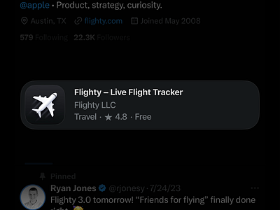 X iOS App Icon Showcase Corner Radius Corrections [Dark Mode] border radius corner radius correction flighty ios iphone mobile twitter ui ux x