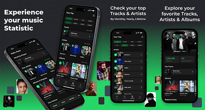 SpotiStat store screenshots 3d animation branding graphic design logo motion graphics ui