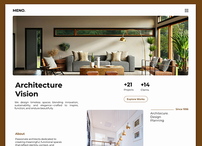 Meno Architecture Agency agency animation architect architecture building creative furniture home interior landing minimalist ui webdesign