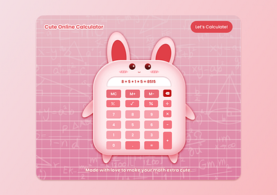 DailyUi 004 - Calculation bunny calculation calculator dailyui fun graphic design illustration ui