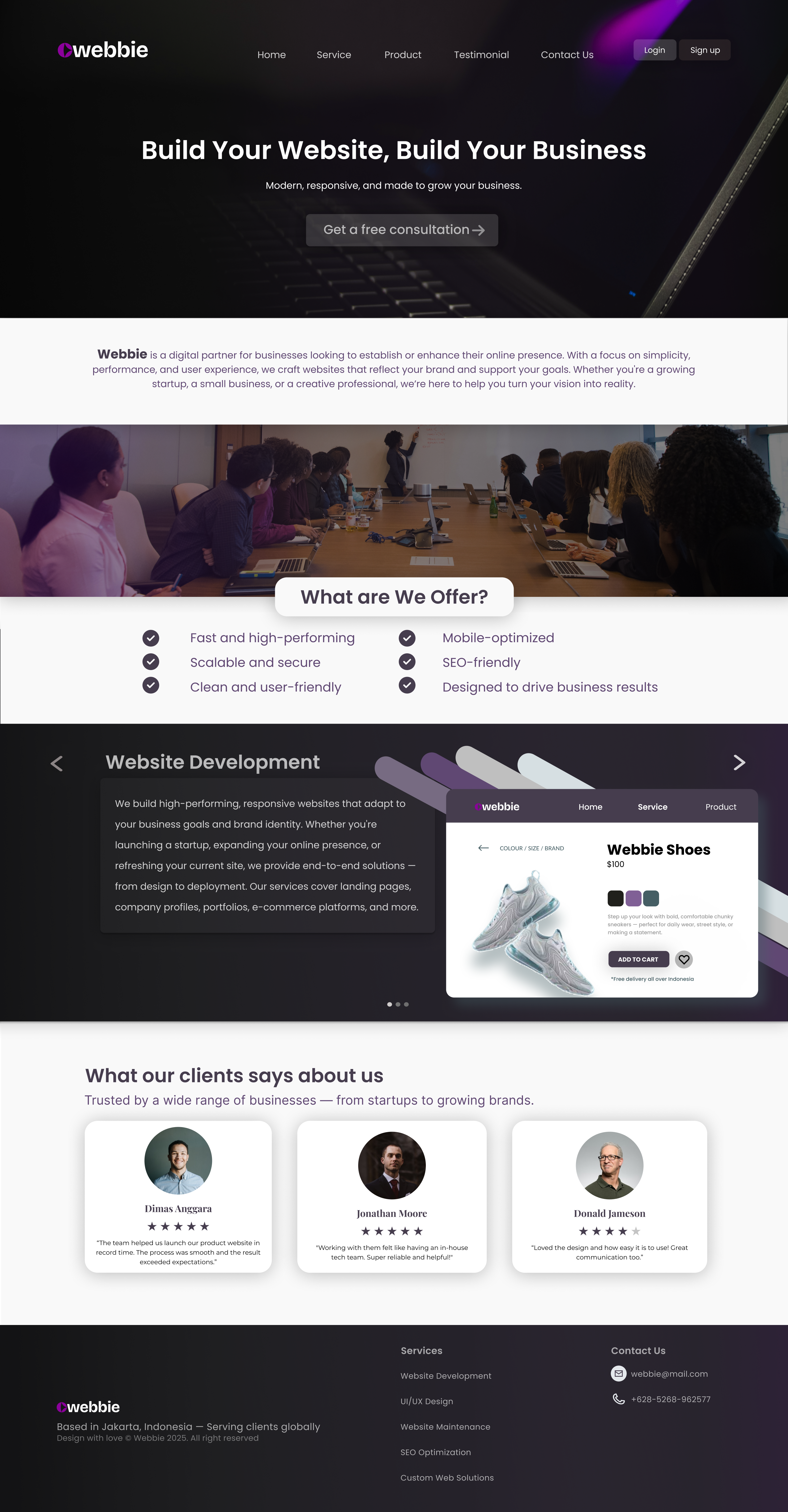 Example of Custom Landing Page