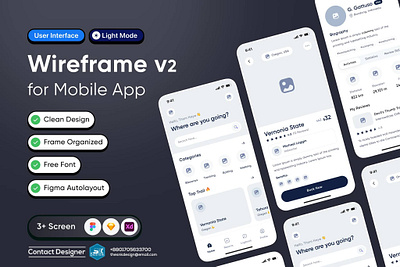 Wireframe V2 Design for mobile App animation branding graphic design logo ui