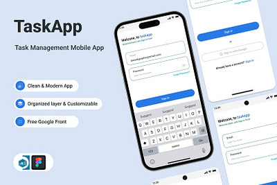 🔹 TaskApp - Task Management Mobile App UI figma graphic design mobileapp taskapp uiux