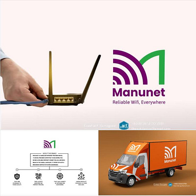 MANUNET is a Bangladeshi internet service provider committed to branding design graphic design illustration logo manunet ui uiux ux wifi