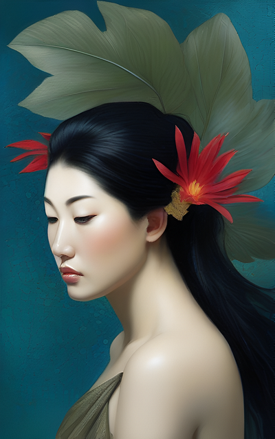 Whispers of the Heart abstract digital art graphic design illustration portrait surrealistic