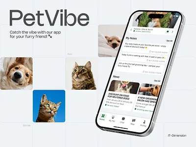 PetVibe – Pet Care Mobile App UI | Notes & Daily Reminders branding clean ui digital notes figma logo mobile app mobile ux notes app pet app pet care pet parent reminder notes ui ui design ui inspiration ui ux user experience ux ux design ux patterns