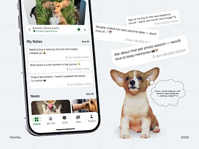 PetVibe – Pet Event & News Mobile App UI | Feed & Notifications app news branding cute design event app event feed informative ui local updates mobile app mobile app design pet mobile app pet news ui pet owners simple design ui ui design ui inspo user interface ux ux design