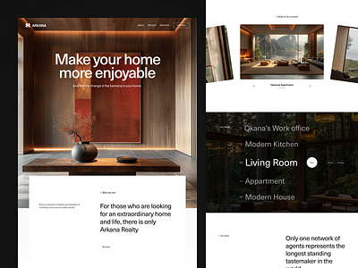 Arkana - Architecture Portfolio Landing Page agency appartment architecture building business company home interior landing page living room marketing minimalist portfolio professional real estate room ui ui design web design website
