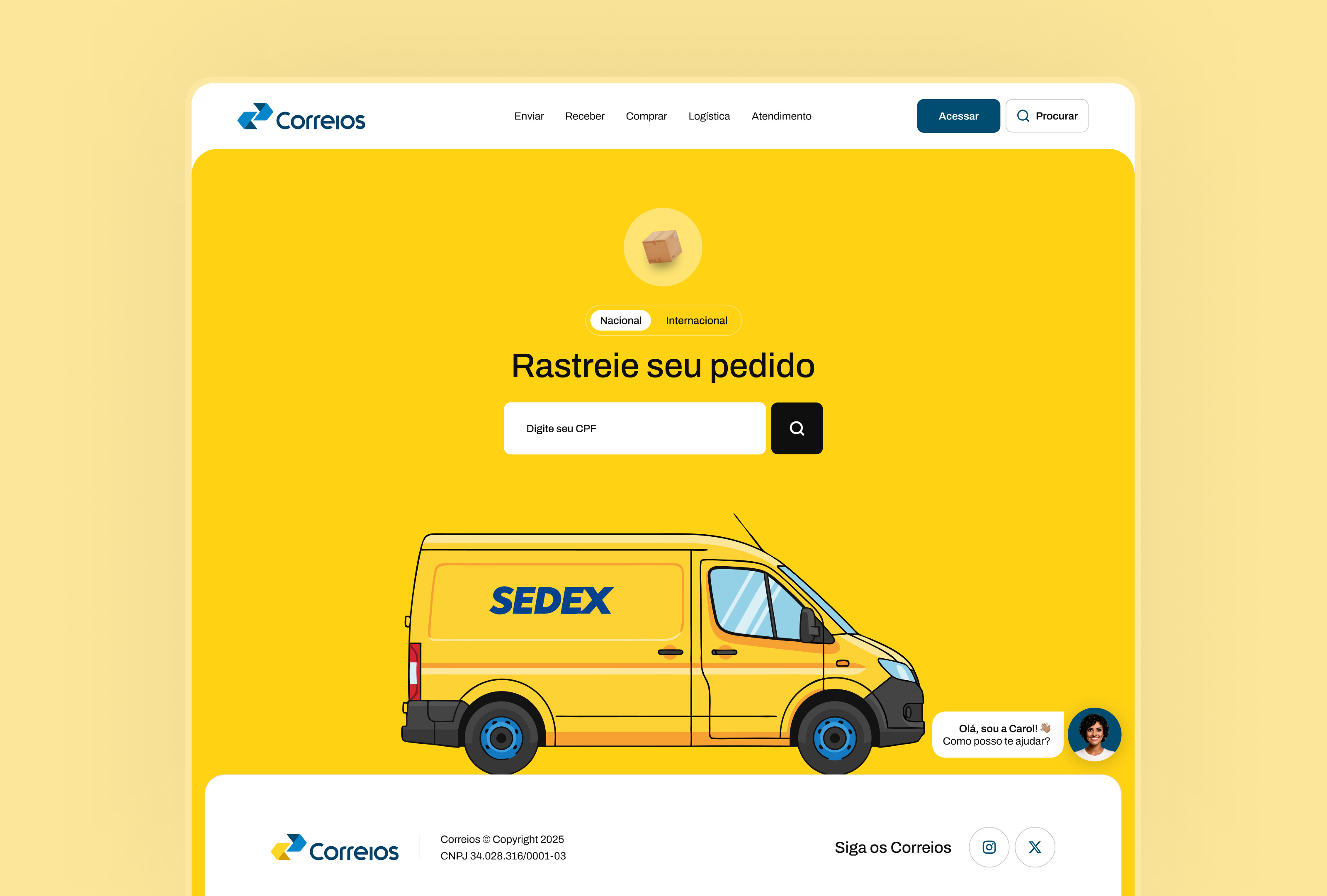 Correios Rastreio figma ia interface ui
