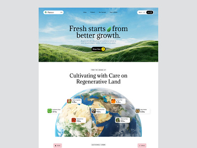 Planture Agriculture Agency agency agriculture branding design energy farmer framer fruits green landing online page plant renewable shop store ui webflow website wordpress