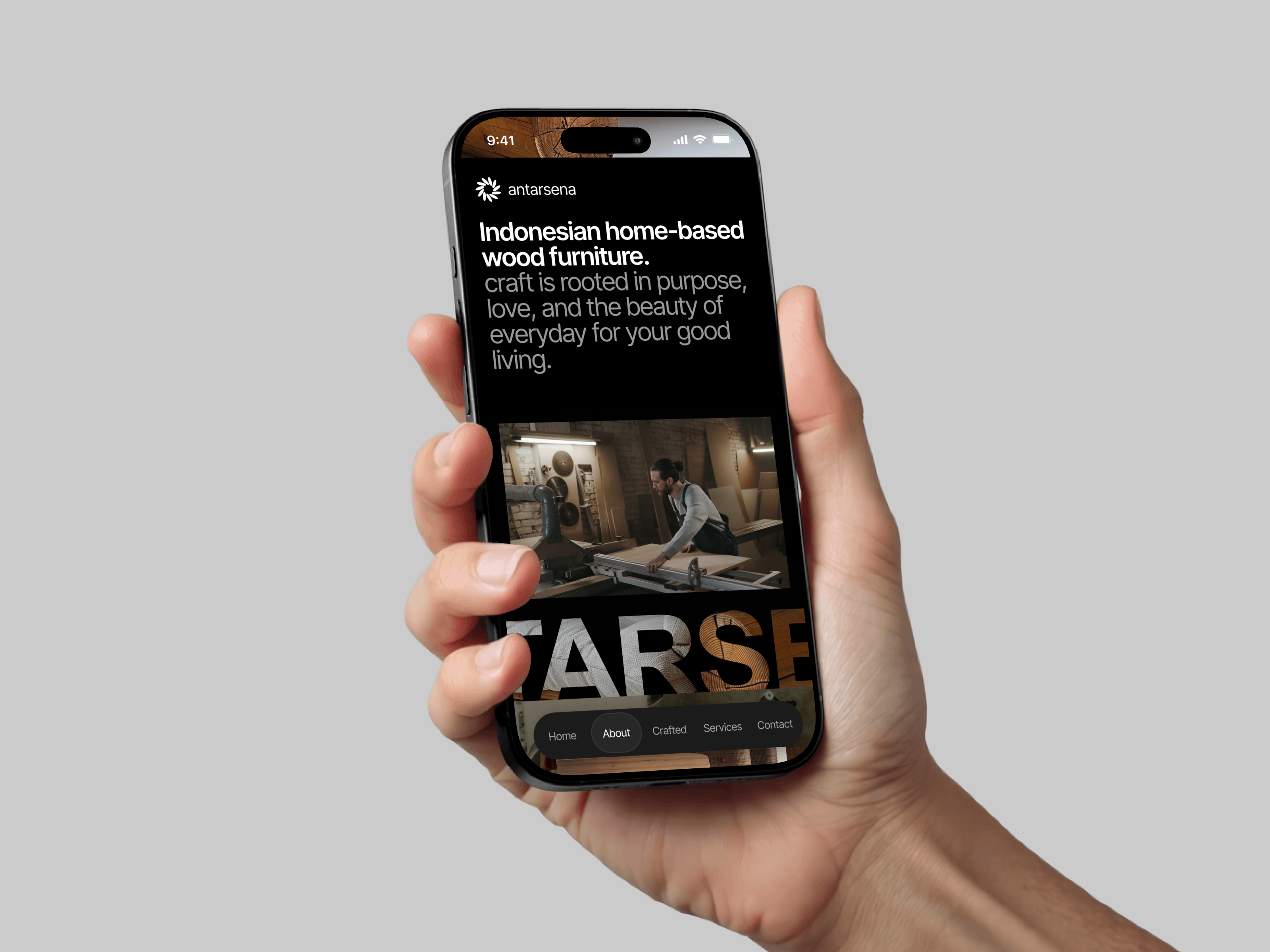 Antarsena - Mobile Responsive Landing Page clean crafter design editorial landing page mobile mobile viewport responsive responsive layout ui uidesign web design website design wood