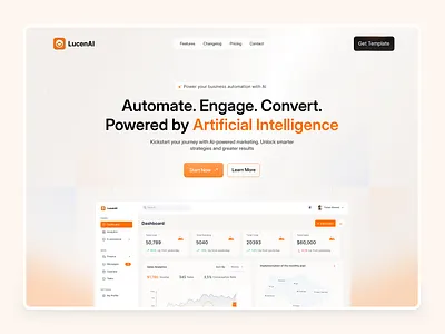 🎯 LucenAI | AI-Powered Hero Design ai ai powered hero hero section hero ui landing page minimal design mordern powered ui design ux website