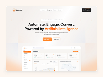 🎯 LucenAI | AI-Powered Hero Design ai ai powered hero hero section hero ui landing page minimal design mordern powered ui design ux website