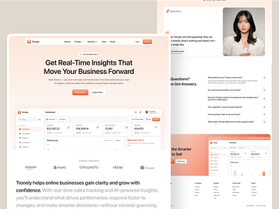 Tronaly - Sales Analytic Landing Page ai marketing ai sales analytic chart crm customer relationship landing page management marketing saas sale sales sales analytic sales management statistic tool web design