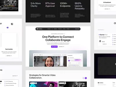 Conferra - Video Conference Animation Landing Page animation cansaas conference conference app design interface saas saas landing ui ux video video conference video meeting