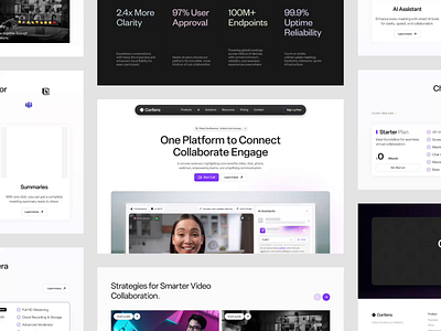 Conferra - Video Conference Animation Landing Page animation cansaas conference conference app design interface saas saas landing ui ux video video conference video meeting