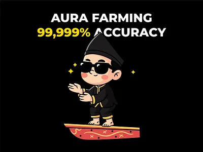 Aura Farming aura farming cartoon character chibi cute flat illustration logo modern culture