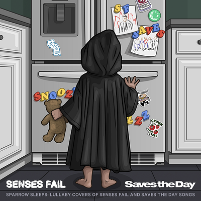 Senses Fail / Saves The Day Lullabies album cover illustration lullabies pop punk saves the day senses fail sparrow sleeps