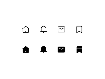 UI Essentials — Outline & Filled bookmark 01 home 05 icon icon design icon library icon pack icon set iconography icons mail 02 notification 02