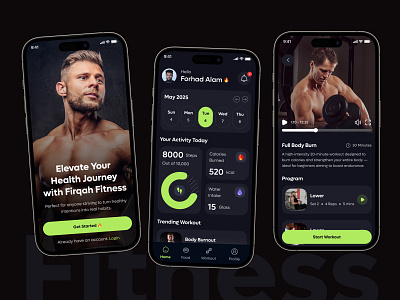 Fitness App Design | AI Health | Mobile App Design ai app ai health branding design firqah firqah lab fitness fitness app fitness app design fitness club fitness trainer fitness ui gym health health care app mobile app mobile app design sport ui workout