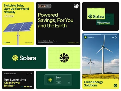Solara - Solar Panel Branding brand identity branding logo identity renewable solar energy solar panel visual identity