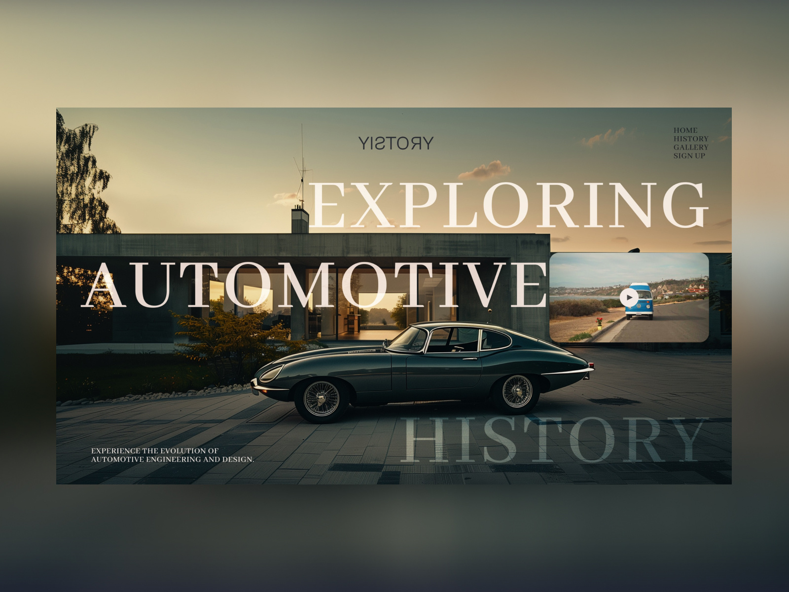 Yistory - A Website Representing Automotive History animation figma flux academy ui web