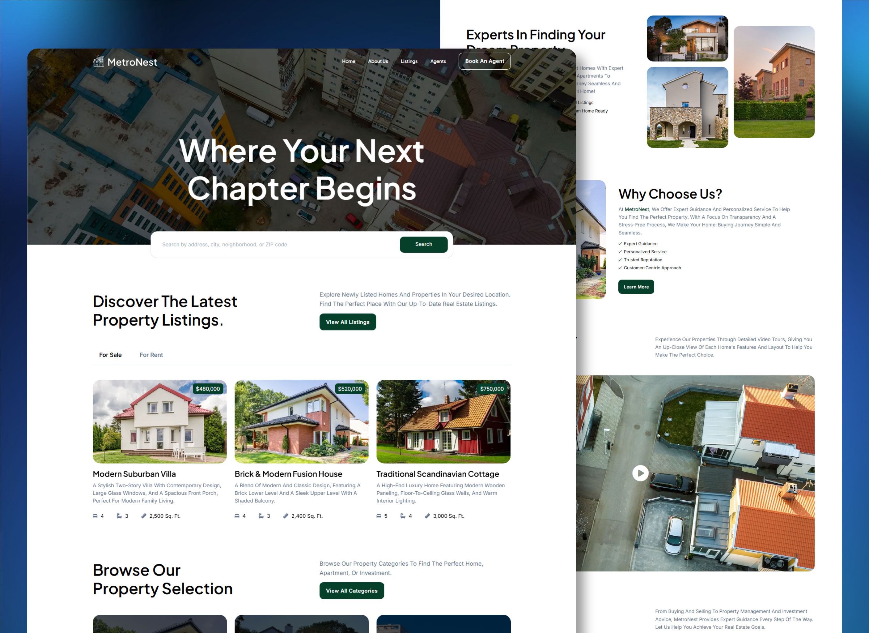 Example of Real Estate Website & Landing Page UI/UX