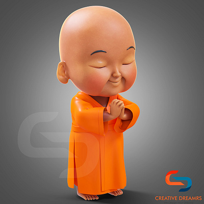 3D Character Design of Buddha 3d 3d rendering 3dcharacterdesign 3dmodeling animation blenderart digitalsculpting stylizedcharacter visualization