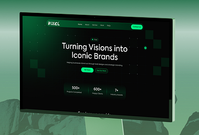 PIXEL – Digital Branding Agency Website UI agencylandingpage brandingwebsite cleaninterface creativeagencywebsite darkmodeui digitalagencyui landing page minimalwebui modernwebdesign uiuxdesign webdesign2025 website design websiteredesign