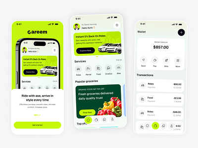 Careem App Redesign car rent service car rental careem delivery app dubai careem app groceries shopping mobile mobile app payment redesign service travel app wallet