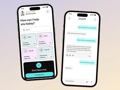 AI Chatbot App ai ai app design ai chatbot app design ai powered app design app app design chatbot clean modern app ui conversational ux design design health chatbot mobile app mobile app chatbot ui mobile app design mobile app ui ux ui uiux ux voice assistant ui