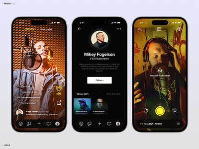 Mobile Interface ai mobile app app design app interface dark mode design ios ios app mobile mobile design mockup design music musice app song