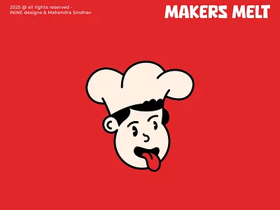 Makers Melt brand logo brand logo branding cartoon character chef chef logo cook cook logo face food logo graphic design illustration logo mascoat minimal modern restaurant taste tasty logo trending