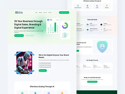 Enzyme-Digital Marketing Website Design Landing page UI advertising company construction digital marketing agency google ads landing page logo marketing agency online advertising search engine seo website service social media test website design