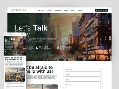 HECTOCORN - Contact Page Design redesign ui design ui designer ui ux uiux web design webpage website design website ui