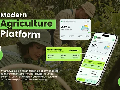 Modern Agriculture Platform agri tech agriculture app clean ui crop monitoring data analytics environment tech farm management farming innovation farming technology iot dashboard irrigation system mobile design mobile ui mobile ux modern agriculture sensor dashboard smart agriculture smart farming sustainable farming ui ux design
