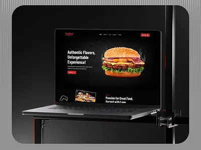 Restaurant Website Design burger brand clean layout dark theme ui fast food ui figma design food delivery food landing page food website hero section job portal ui landing page menu design modern ui responsive design restaurant ui store locator visual design visual storytelling web design website design