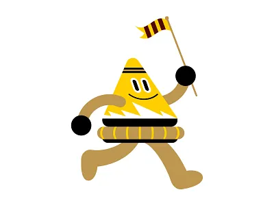 GIKA the mascot branding character design digital editorial flag happy icon illustration indonesia logo mascot minimal retro run running toy vector yellow