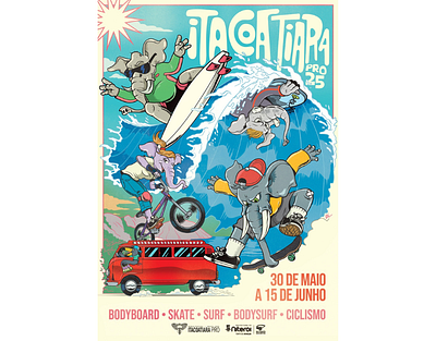 Itacoatiara Pro 2025 X Wagner Loud cartoon festival posters sport watersports