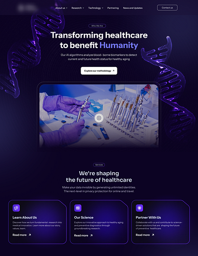 Medical Research Service Website app branding design figma graphic design illustration logo minimal typography u ui ux web