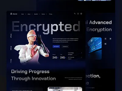 Data Protection with AI Technology Landing Page cloud cyber security cybersecurity data analytics data security devops company hacker interface landing page network security platform privacy saas server ui ux web3 webdesign website