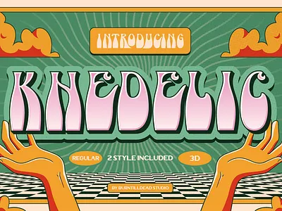 Khedelic 3d font bold font branding concert poster custom font font font style free font groovy font hipster font lettering logo type merchandise design music festival poster psychedelic font retro font retro modern trippy font typography vintage font