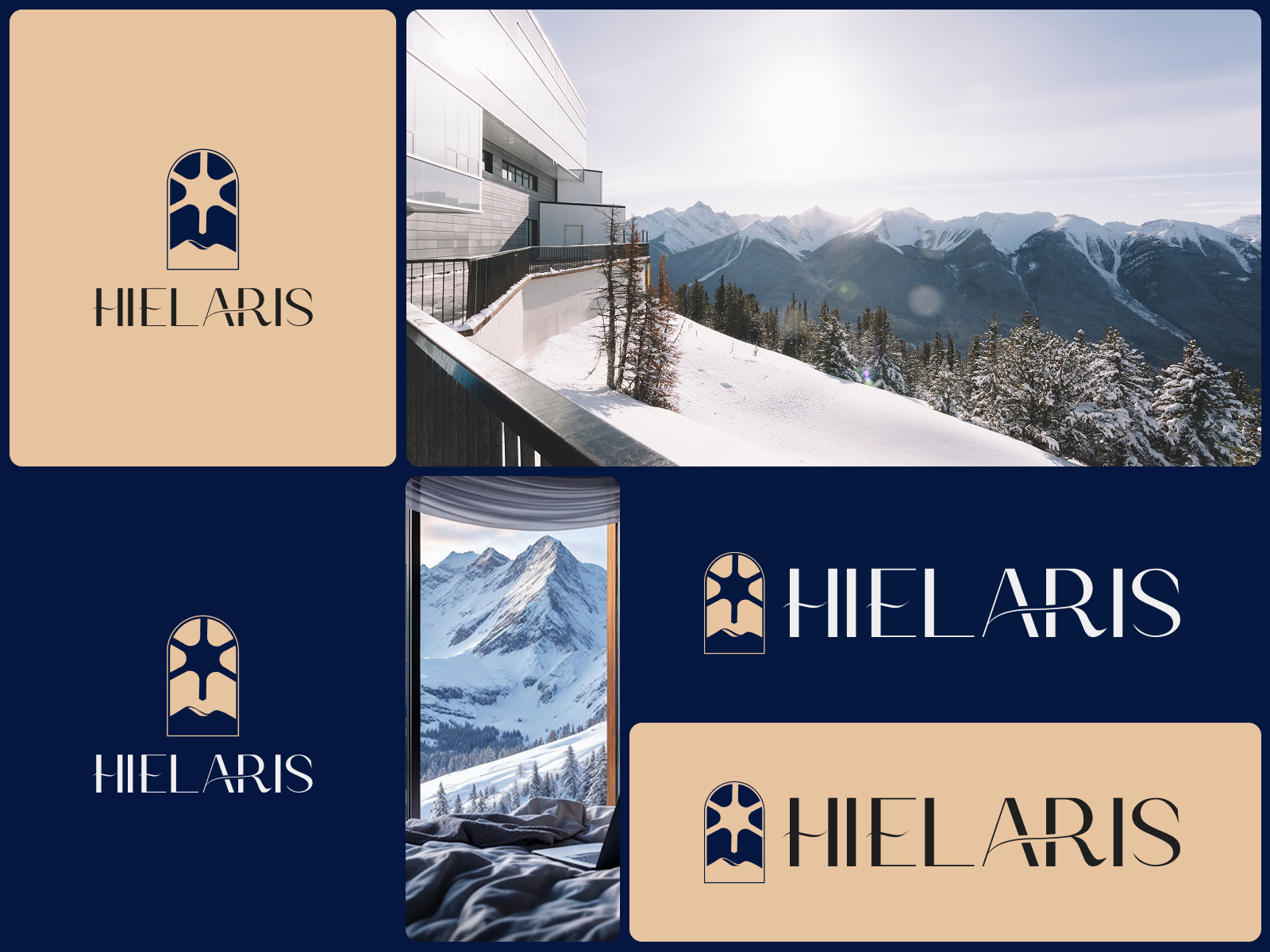 Hielaris Luxury Resort Branding branding graphic design illustrator logo logo design luxury nature inspired resort soft nature ui