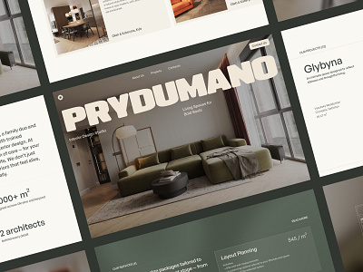 Prydumano Website UI/UX Design — Interior Spaces with Soul architecture architecture design clean interior interior design minimal property real estate ui ux web design