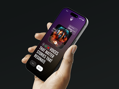 Podcast Player App UI Design – Stream Stories That Resonate app design app ui branding microphone minimal mobile music music app music player play playlist podcast podcast app podcast art podcast player podcast ui podcasting product design radio ux