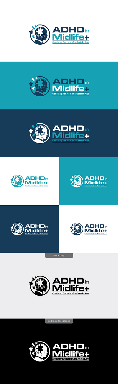 ADHD in Midlife Logo Design modern